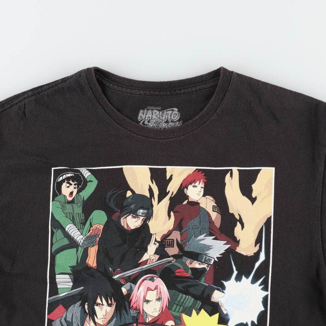 NARUTO SHIPPUDEN Naruto Shippuden Anime Character Print T-Shirt Men's M Size cotton black type Vintage Second Hand