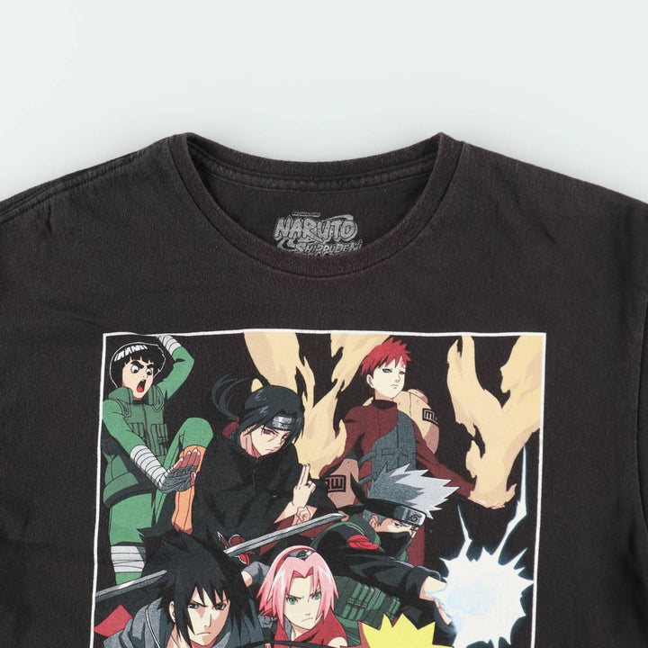 NARUTO SHIPPUDEN Naruto Shippuden Anime Character Print T-Shirt Men's M Size cotton black type Vintage Second Hand