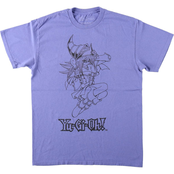 YU-GI-OH Black Magician Girl Anime Character Print T-Shirt (Men's Size M) cotton Purple type blue-purple Vintage Second Hand