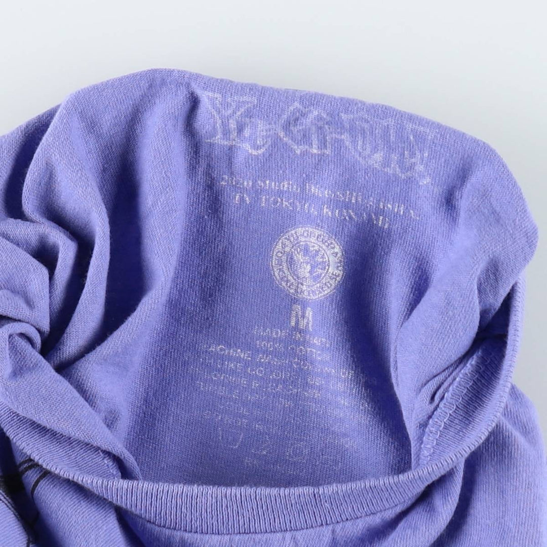 YU-GI-OH Black Magician Girl Anime Character Print T-Shirt (Men's Size M) cotton Purple type blue-purple Vintage Second Hand