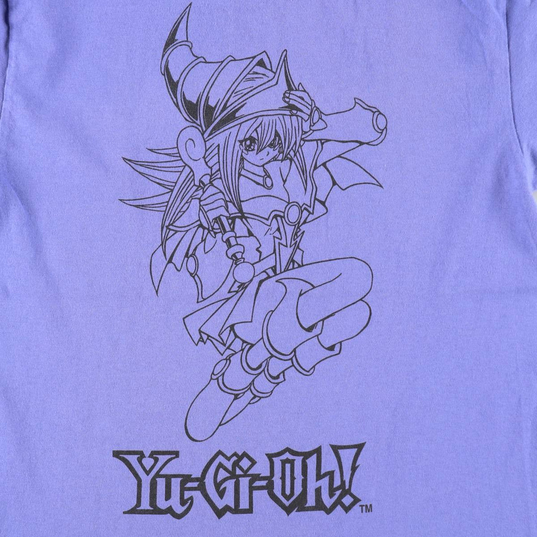 YU-GI-OH Black Magician Girl Anime Character Print T-Shirt (Men's Size M) cotton Purple type blue-purple Vintage Second Hand