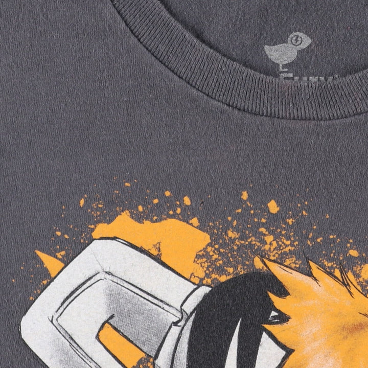 BLEACH Ichigo Kurosaki Anime Character Print T-Shirt Men's M Size cotton black type Vintage Second Hand