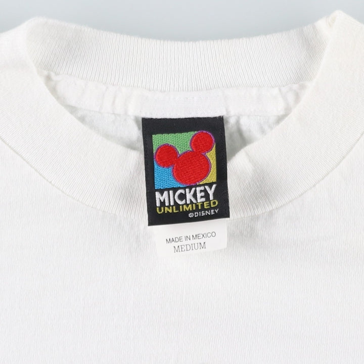 90s-00'S Mickey Unlimited MICKEY MOUSE character print T-shirt, men's size M equivalent, vintage. cotton white type Vintage Second Hand