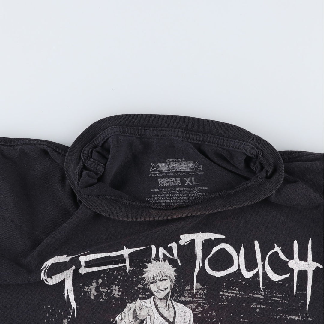 BLEACH Kurosaki Ichigo Shiro Ichigo Anime Character Print T-Shirt Men's XL (approx.) cotton black type Vintage Second Hand