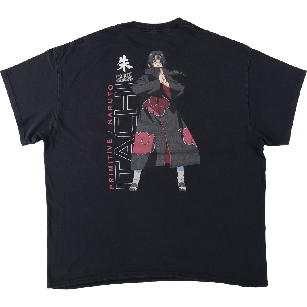 NARUTO SHIPPUDEN Naruto Shippuden Uchiha Itachi Anime Character Print T-Shirt Men's XL cotton black type Vintage Second Hand