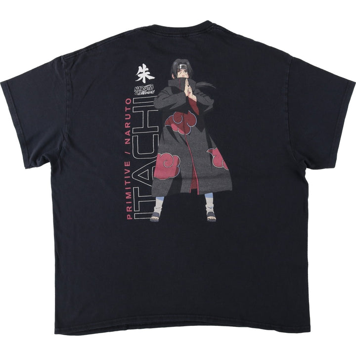 NARUTO SHIPPUDEN Naruto Shippuden Uchiha Itachi Anime Character Print T-Shirt Men's XL cotton black type Vintage Second Hand