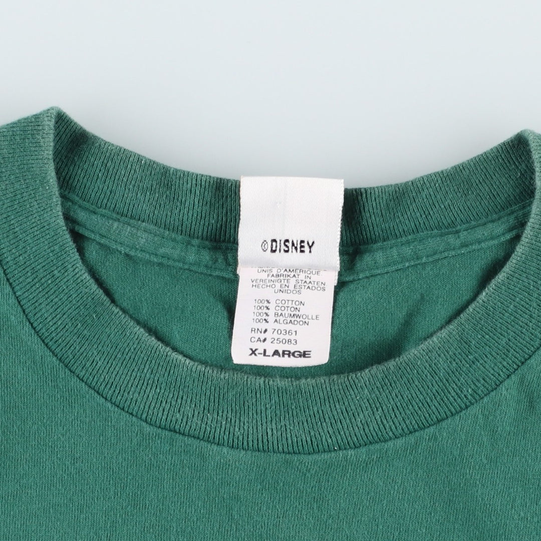 90'S The Disney Store MICKEY MOUSE Character Print T-Shirt, Men's XL (approx.), Vintage cotton green type Vintage Second Hand