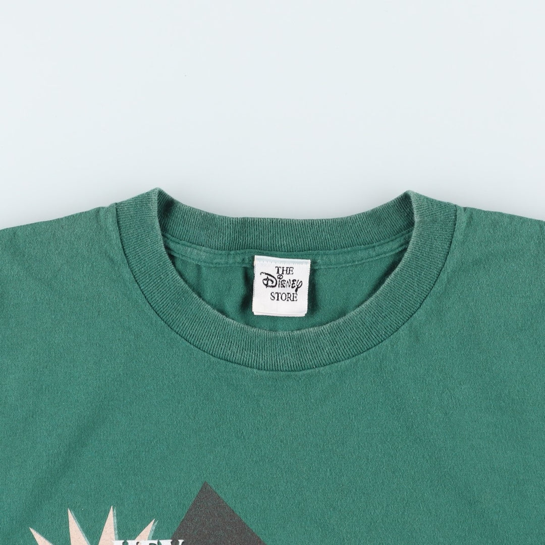 90'S The Disney Store MICKEY MOUSE Character Print T-Shirt, Men's XL (approx.), Vintage cotton green type Vintage Second Hand