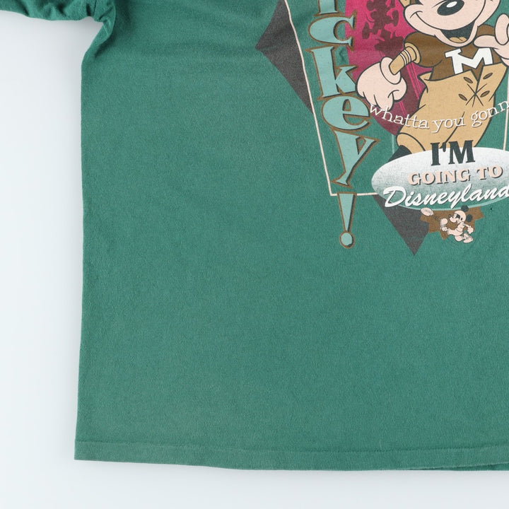 90'S The Disney Store MICKEY MOUSE Character Print T-Shirt, Men's XL (approx.), Vintage cotton green type Vintage Second Hand