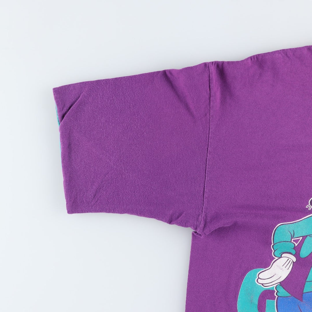 90'S Disney Originals Goofy character print T-shirt, Made in USA, Men's size L equivalent, Vintage cotton purple type Vintage Second Hand