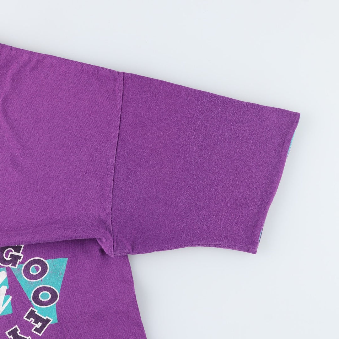 90'S Disney Originals Goofy character print T-shirt, Made in USA, Men's size L equivalent, Vintage cotton purple type Vintage Second Hand