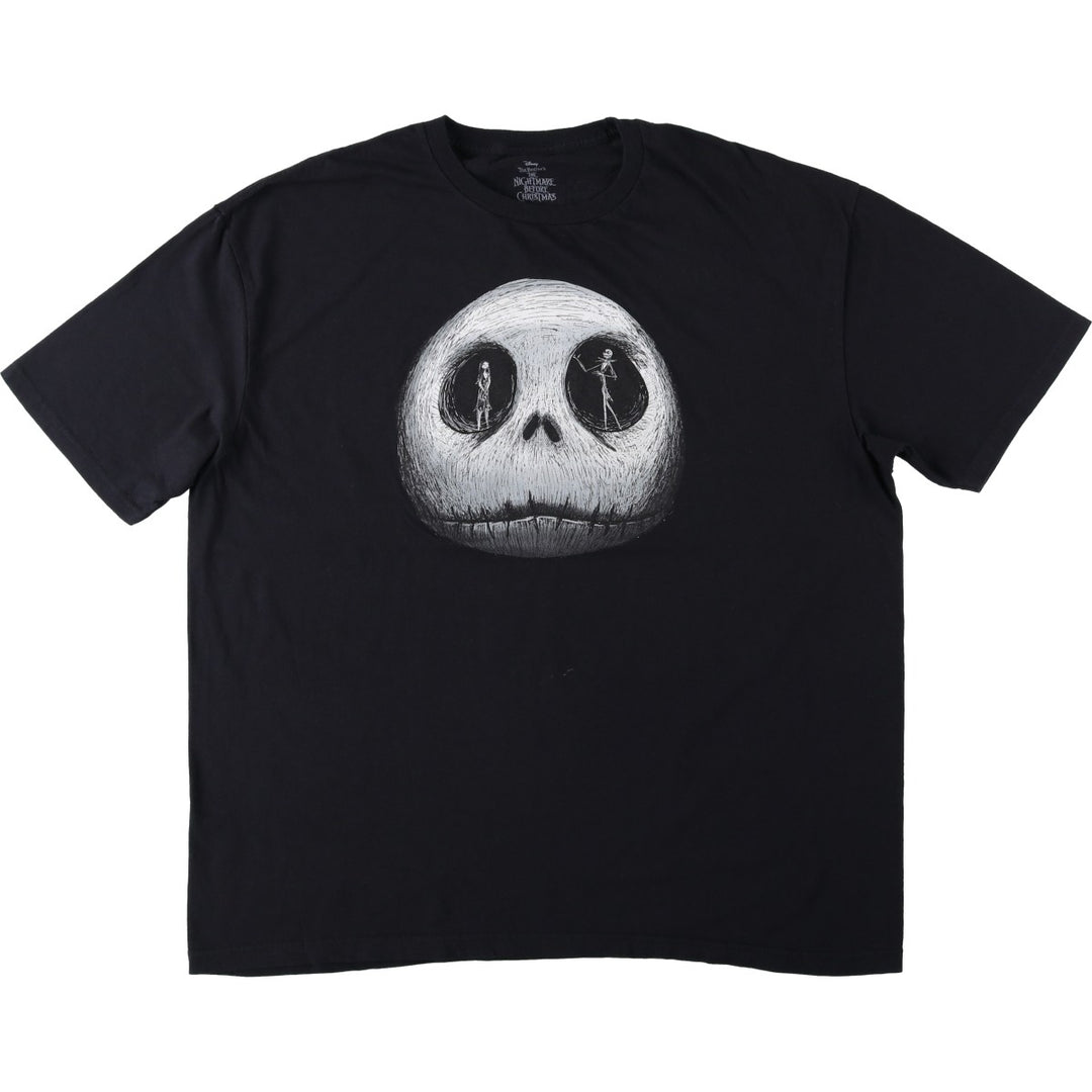 The Nightmare Before Christmas Character Print T-Shirt (Men's XL equivalent) cotton black type Vintage Second Hand