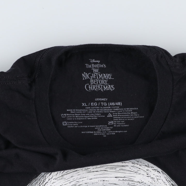The Nightmare Before Christmas Character Print T-Shirt (Men's XL equivalent) cotton black type Vintage Second Hand