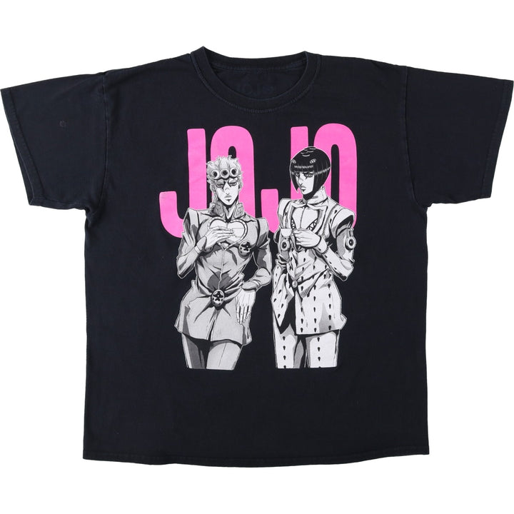 JoJo's Bizarre Adventure JoJo's Bizarre Adventure Anime Character Print T-Shirt Men's L size unclear black type Vintage Second Hand