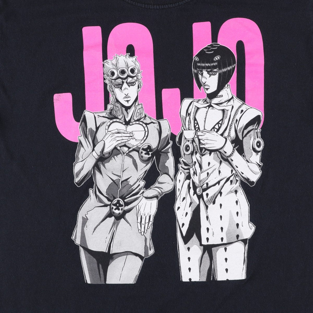 JoJo's Bizarre Adventure JoJo's Bizarre Adventure Anime Character Print T-Shirt Men's L size unclear black type Vintage Second Hand