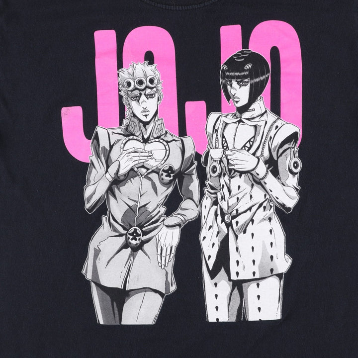 JoJo's Bizarre Adventure JoJo's Bizarre Adventure Anime Character Print T-Shirt Men's L size unclear black type Vintage Second Hand