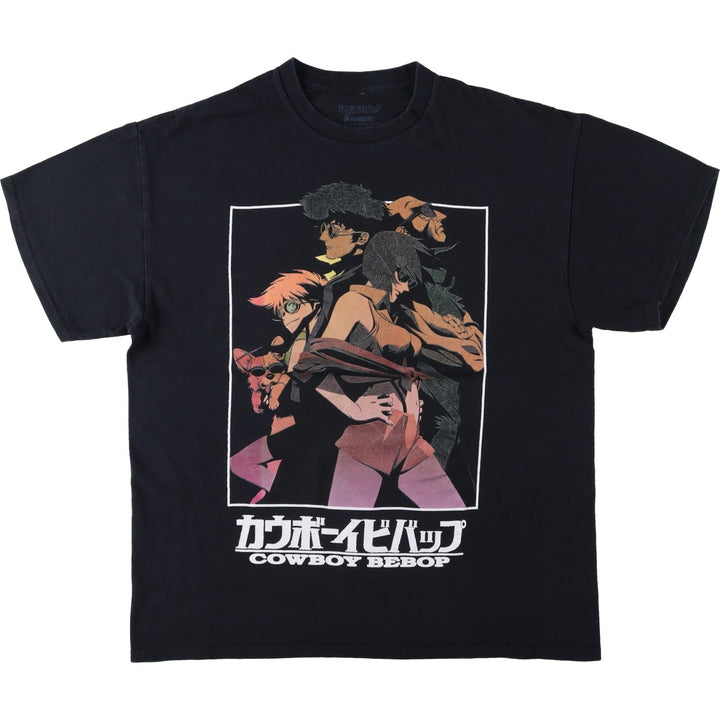 COWBOY BEEBOP Cowboy Bebop Anime Character Print T-shirt Men's M size cotton black type Vintage Second Hand