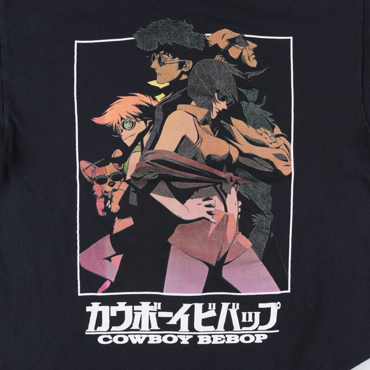 COWBOY BEEBOP Cowboy Bebop Anime Character Print T-shirt Men's M size cotton black type Vintage Second Hand