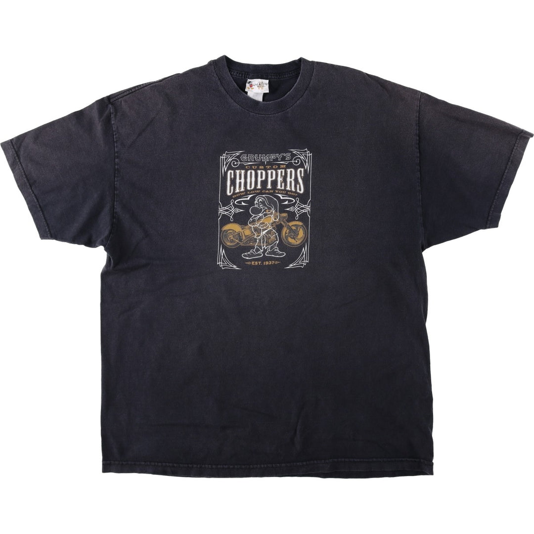 WALT DISNEY WORLD Snow White and the Seven Dwarfs Grumpy Character Print T-Shirt (Men's XXL equivalent) cotton black type Vintage Second Hand