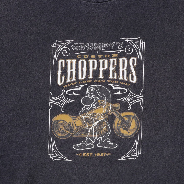 WALT DISNEY WORLD Snow White and the Seven Dwarfs Grumpy Character Print T-Shirt (Men's XXL equivalent) cotton black type Vintage Second Hand