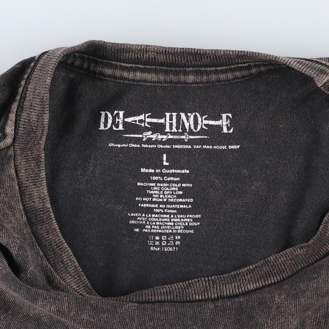 DEATH NOTE Misa Misa Anime Character Print T-Shirt (Men's Size L) cotton black type Vintage Second Hand