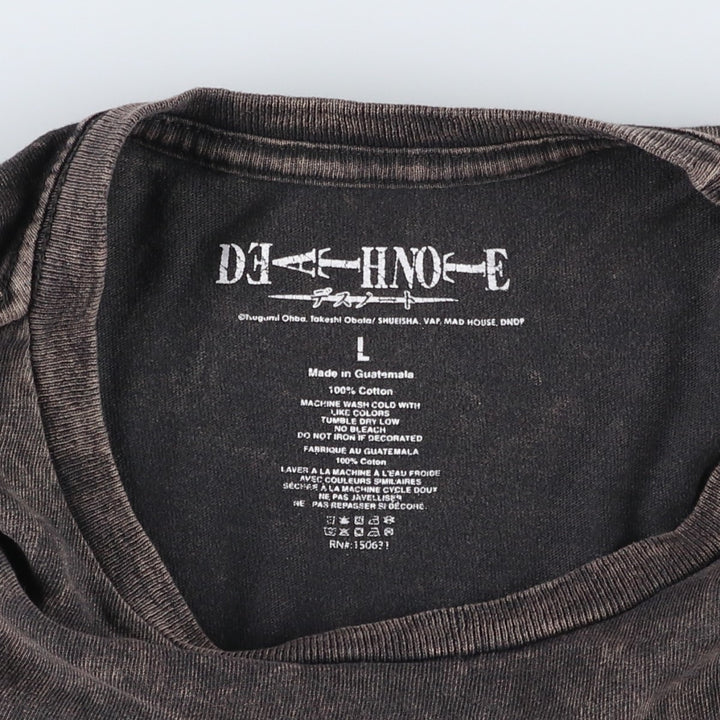 DEATH NOTE Misa Misa Anime Character Print T-Shirt (Men's Size L) cotton black type Vintage Second Hand