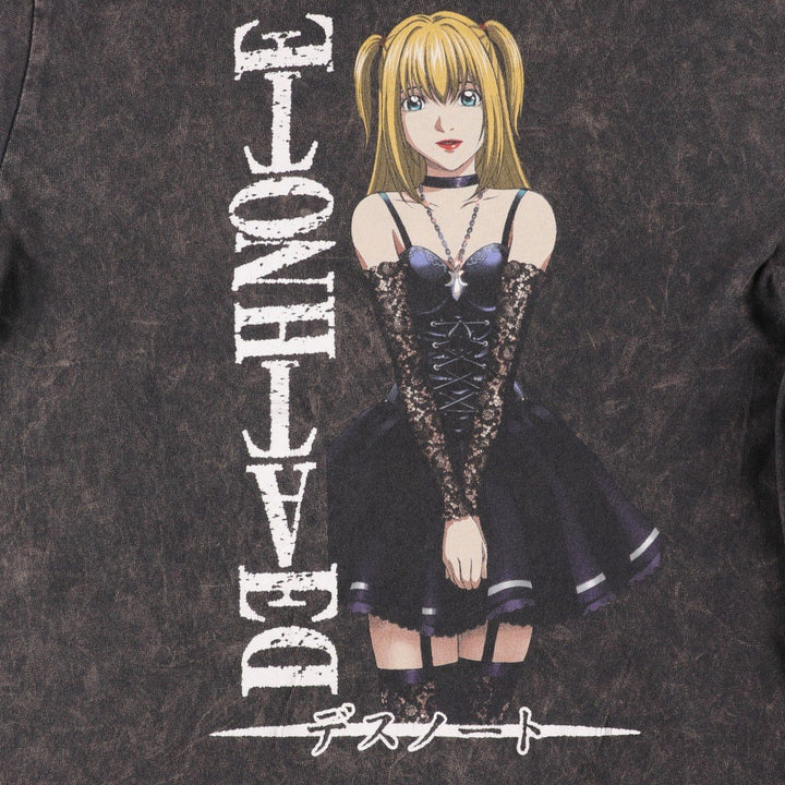 DEATH NOTE Misa Misa Anime Character Print T-Shirt (Men's Size L) cotton black type Vintage Second Hand
