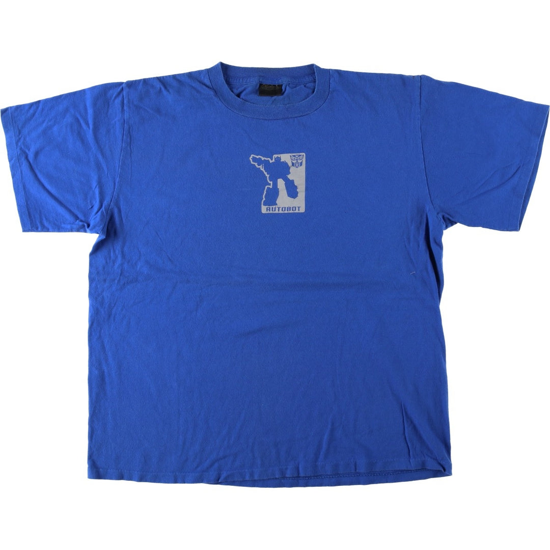 CHANGES Transformers Character Print T-Shirt, Made in USA, Men's XL (approx.) cotton blue type Vintage Second Hand