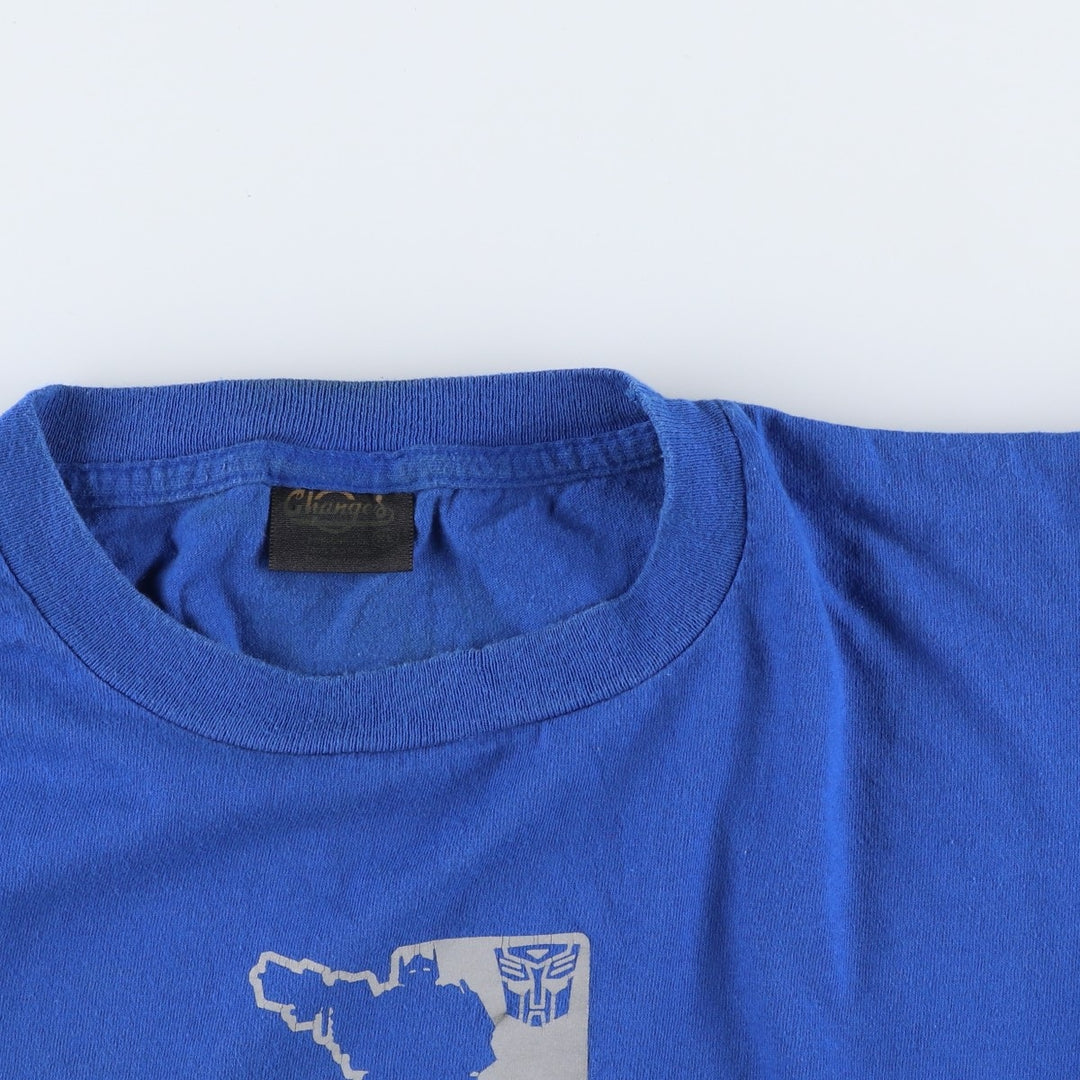 CHANGES Transformers Character Print T-Shirt, Made in USA, Men's XL (approx.) cotton blue type Vintage Second Hand