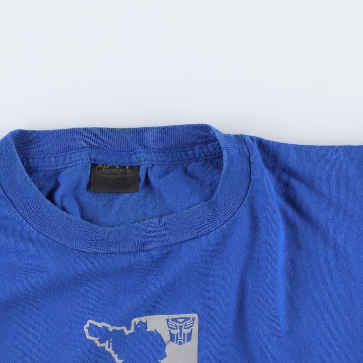 CHANGES Transformers Character Print T-Shirt, Made in USA, Men's XL (approx.) cotton blue type Vintage Second Hand