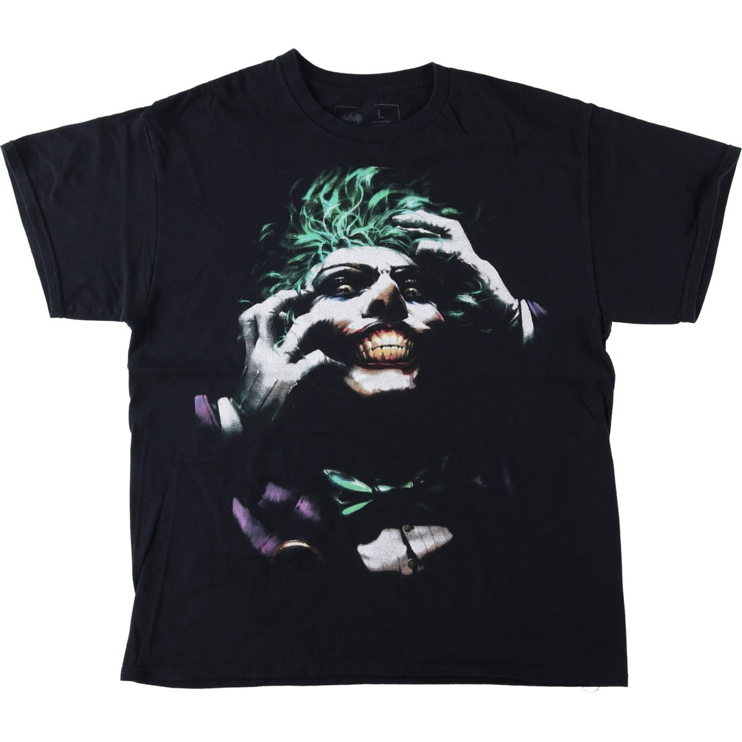 BATMAN Batman Joker character print T-shirt Men's L size cotton black type Vintage Second Hand