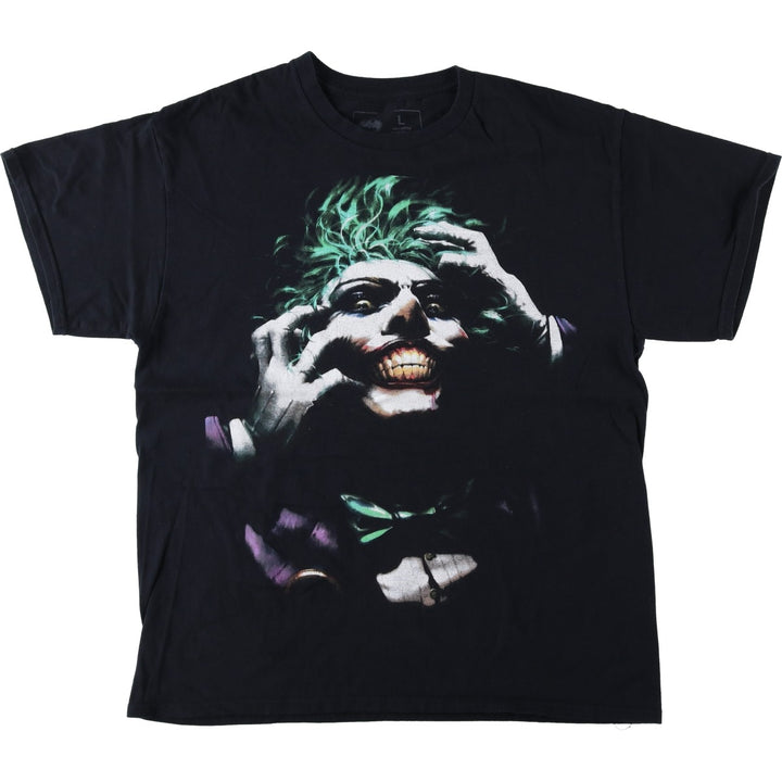 BATMAN Batman Joker character print T-shirt Men's L size cotton black type Vintage Second Hand