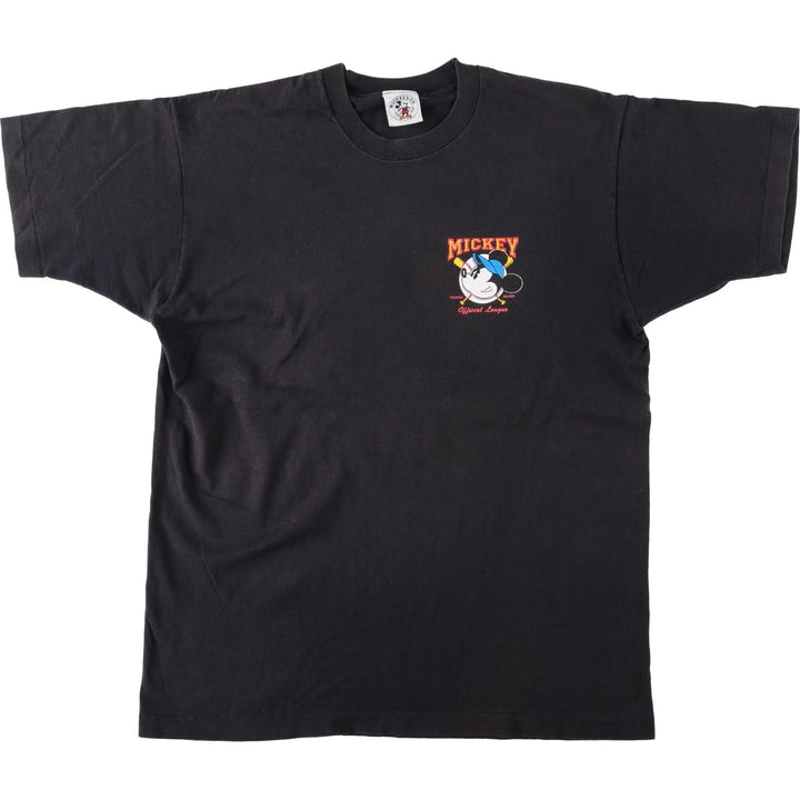 90'S MICKEY AND CO. MICKEY MOUSE Mickey Mouse Character Print T-Shirt, Men's XL (approx.), Vintage cotton black type Vintage Second Hand