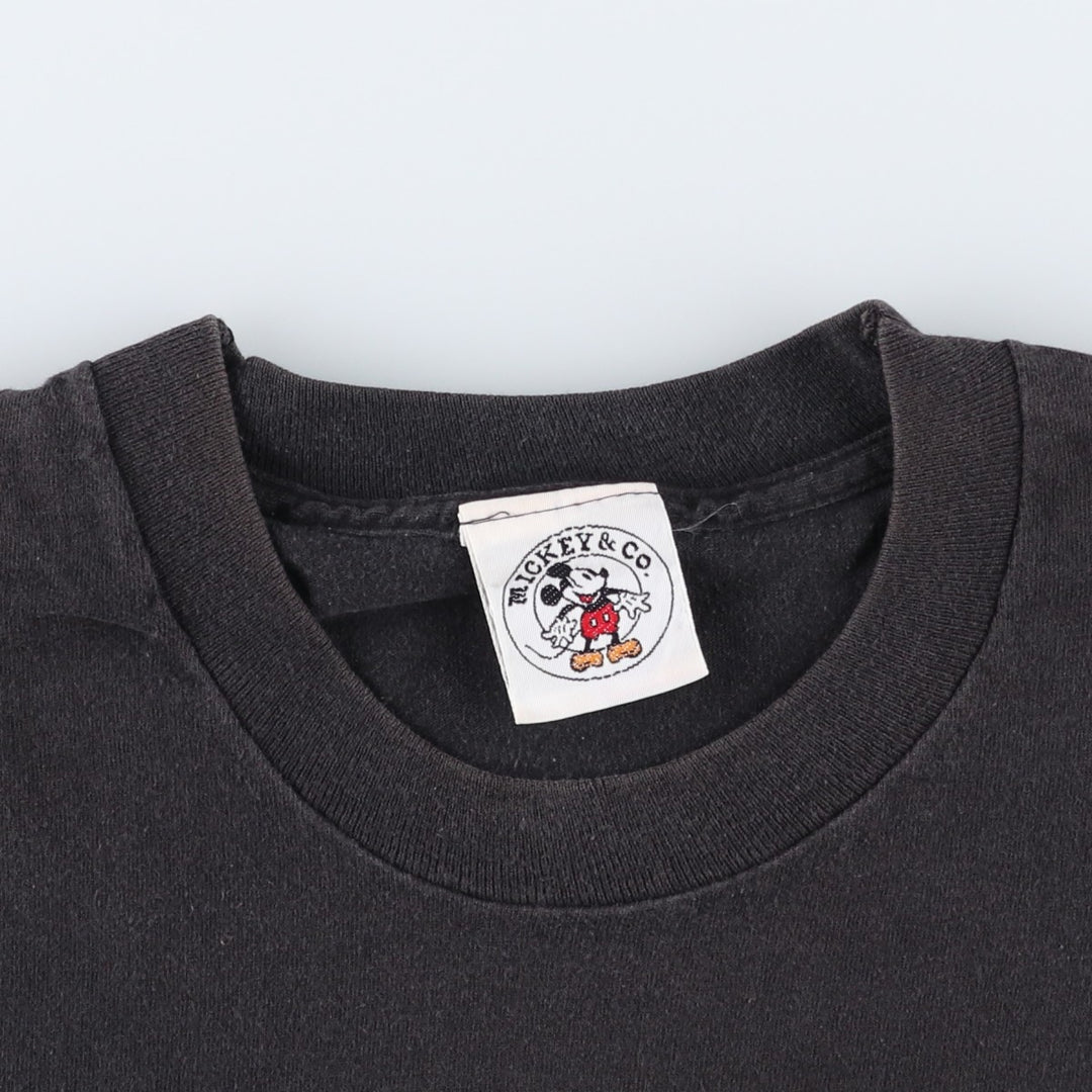 90'S MICKEY AND CO. MICKEY MOUSE Mickey Mouse Character Print T-Shirt, Men's XL (approx.), Vintage cotton black type Vintage Second Hand
