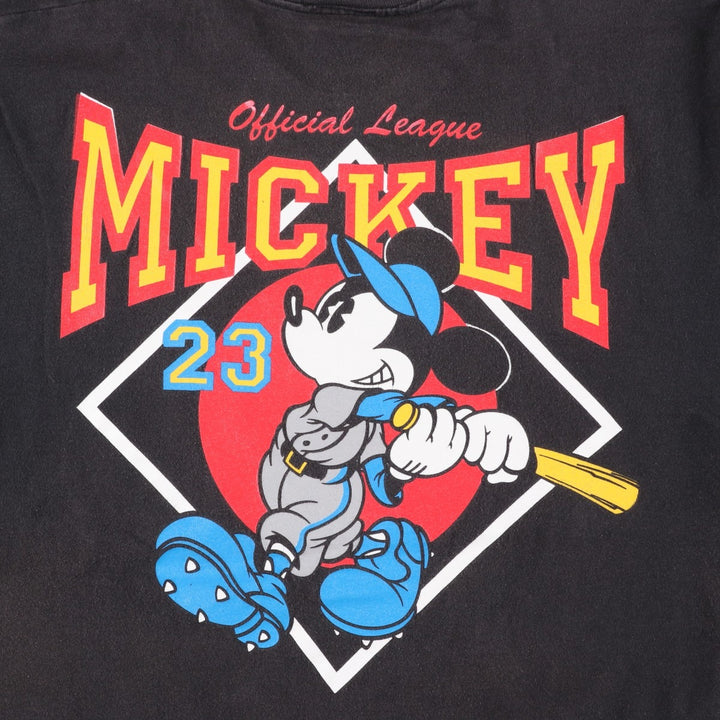 90'S MICKEY AND CO. MICKEY MOUSE Mickey Mouse Character Print T-Shirt, Men's XL (approx.), Vintage cotton black type Vintage Second Hand