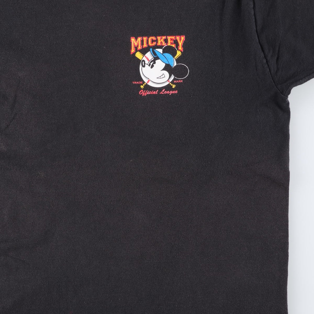 90'S MICKEY AND CO. MICKEY MOUSE Mickey Mouse Character Print T-Shirt, Men's XL (approx.), Vintage cotton black type Vintage Second Hand