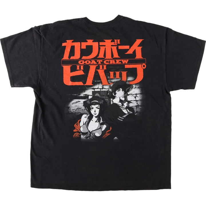 COWBOY BEEBOP Cowboy Bebop Anime Character Print T-shirt Men's L size cotton black type Vintage Second Hand