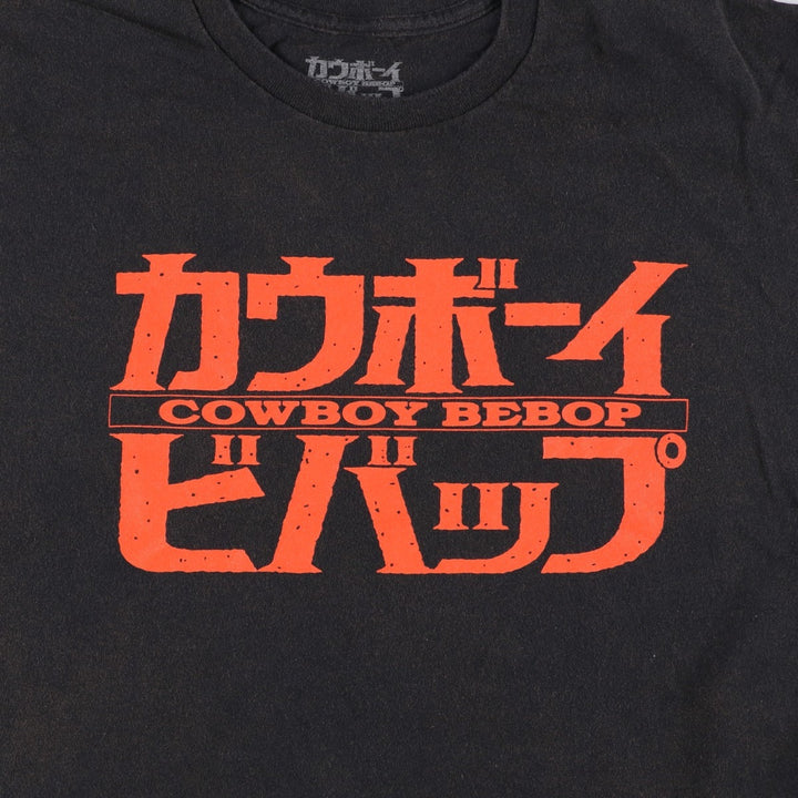 COWBOY BEEBOP Cowboy Bebop Anime Character Print T-shirt Men's L size cotton black type Vintage Second Hand