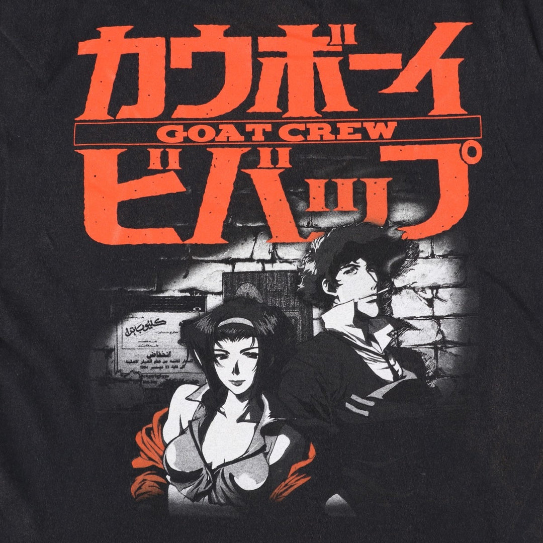 COWBOY BEEBOP Cowboy Bebop Anime Character Print T-shirt Men's L size cotton black type Vintage Second Hand
