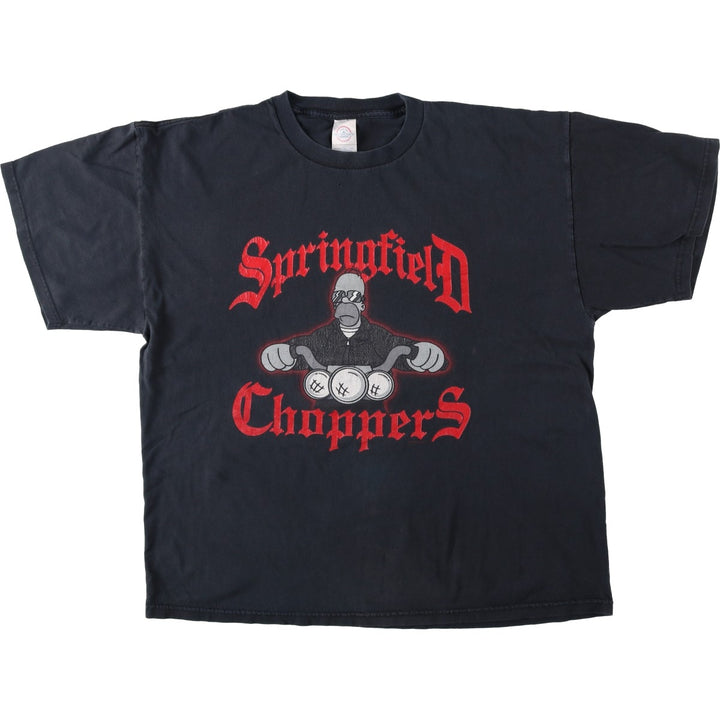 DELTA THE SIMPSONS Character Print T-Shirt, Made in USA, Men's Size XL (approx.) cotton black type Vintage Second Hand