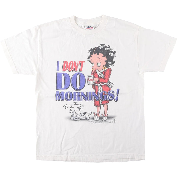 2000'S ALSTYLE BETTY BOOP character print T-shirt, made in USA, men's size L equivalent. cotton white type Vintage Second Hand