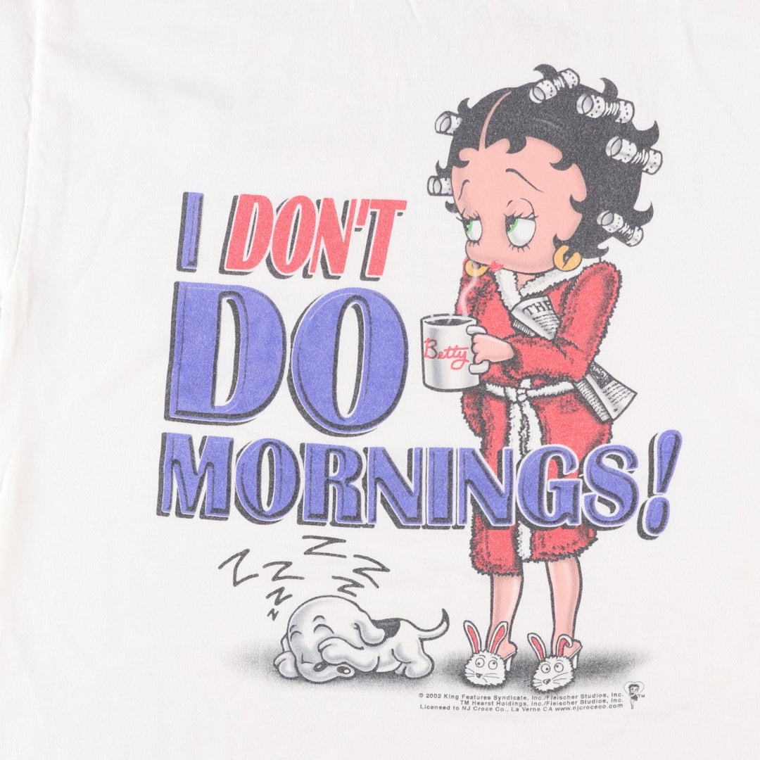 2000'S ALSTYLE BETTY BOOP character print T-shirt, made in USA, men's size L equivalent. cotton white type Vintage Second Hand