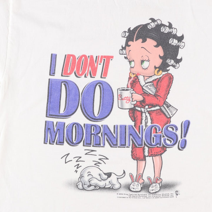 2000'S ALSTYLE BETTY BOOP character print T-shirt, made in USA, men's size L equivalent. cotton white type Vintage Second Hand