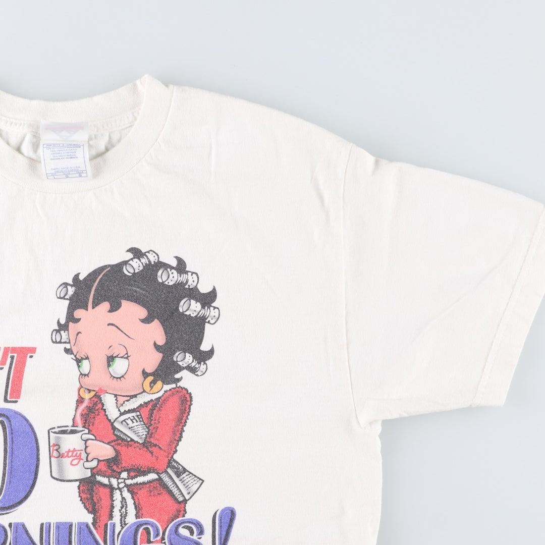 2000'S ALSTYLE BETTY BOOP character print T-shirt, made in USA, men's size L equivalent. cotton white type Vintage Second Hand