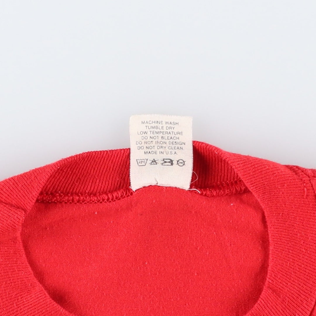 70s-80'S Velva Sheen MICKEY MOUSE character print T-shirt, Made in USA, Men's size L equivalent, Vintage cotton red type Vintage Second Hand