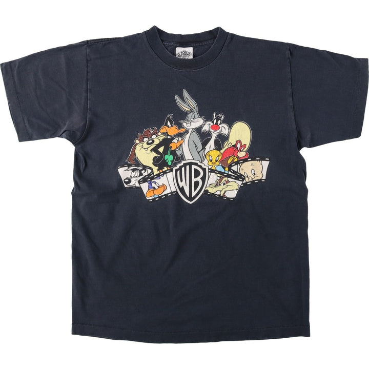 90'S ACME LOONEY TUNES Character Print T-Shirt, Made in USA, Men's Size L (Equivalent), Vintage cotton black type Vintage Second Hand