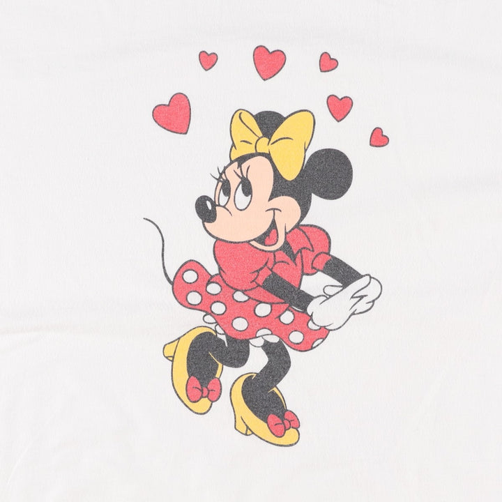 1980'S Disney MINNIE MOUSE character print T-shirt, Made in USA, Men's size L equivalent, Vintage cotton white type Vintage Second Hand