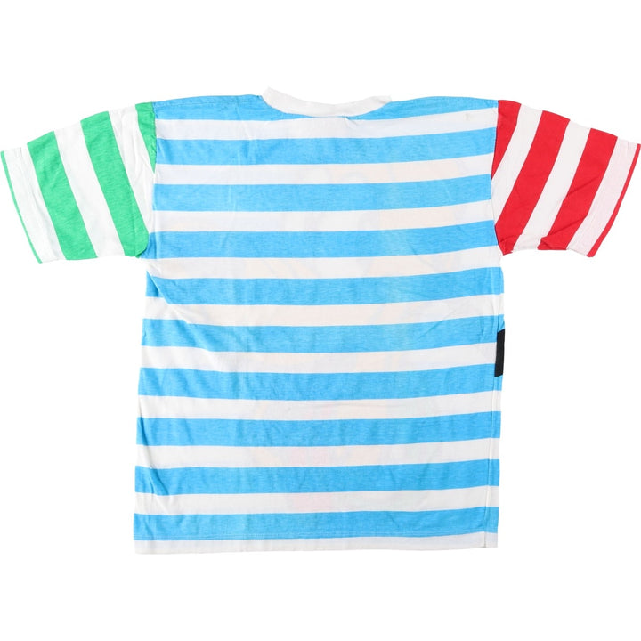 MICKEY AND CO. PLUTO Border Pattern Character Print T-Shirt (Men's Size M) cotton white type Vintage Second Hand