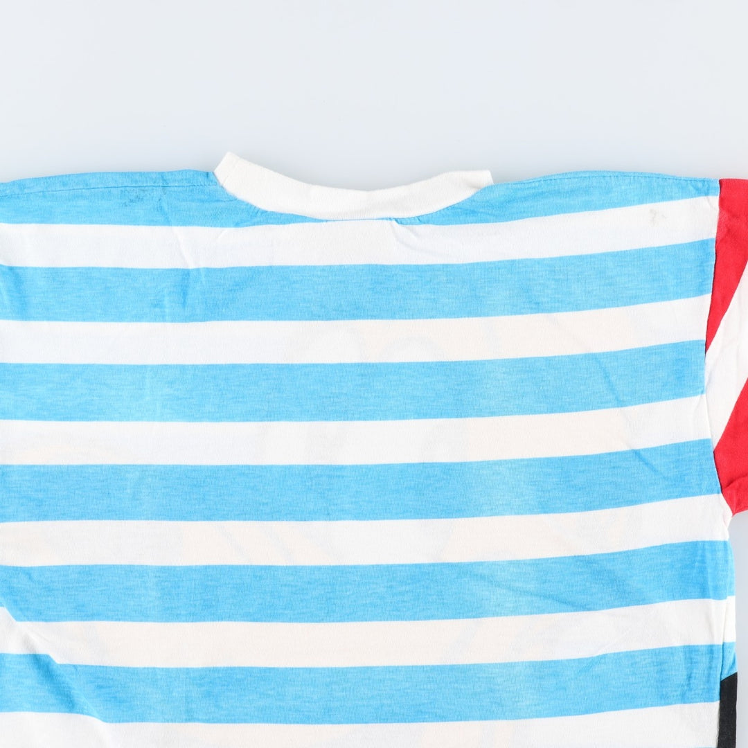 MICKEY AND CO. PLUTO Border Pattern Character Print T-Shirt (Men's Size M) cotton white type Vintage Second Hand