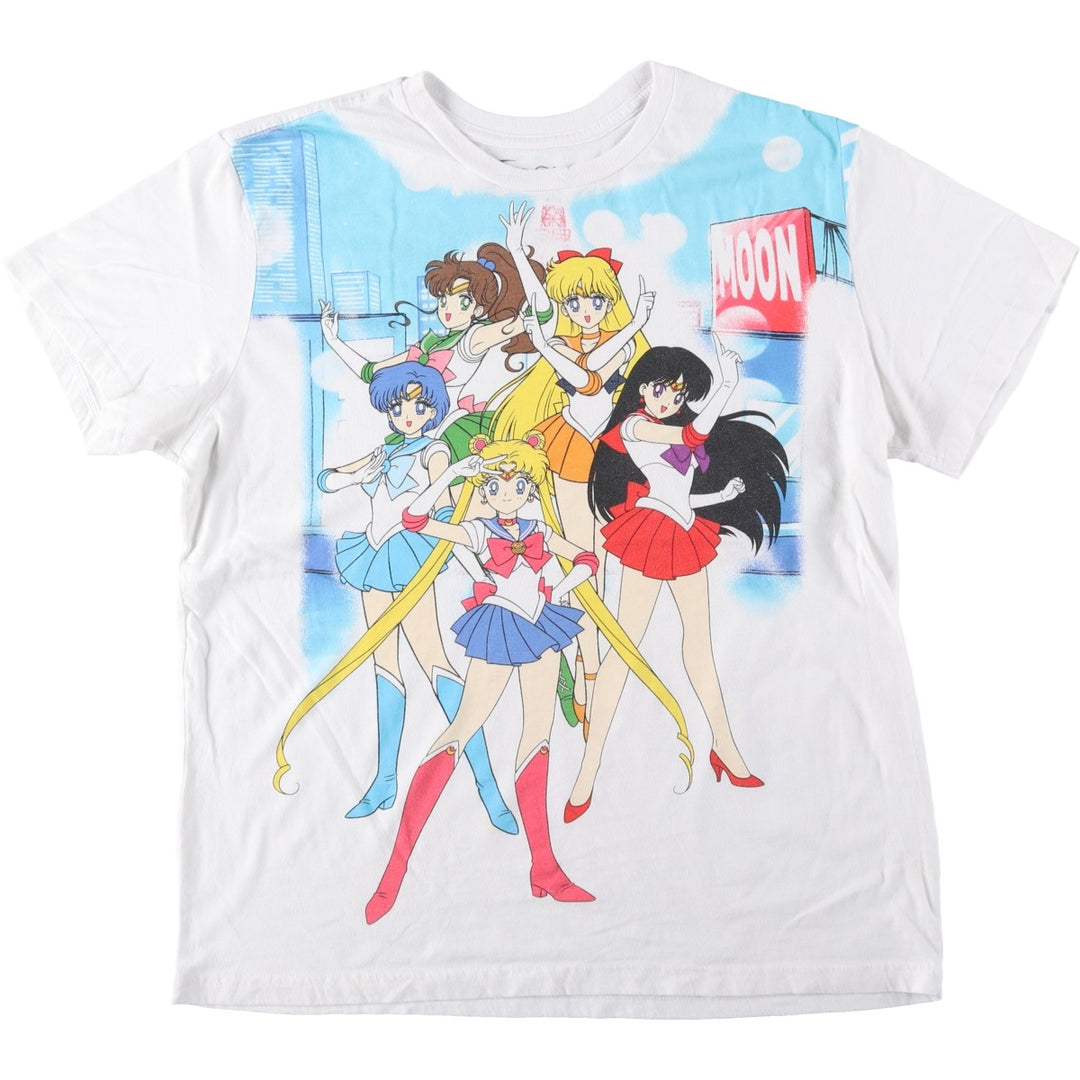 SAILOR MOON Sailor Moon Anime Character Print T-Shirt Men's XL cotton white type Vintage Second Hand